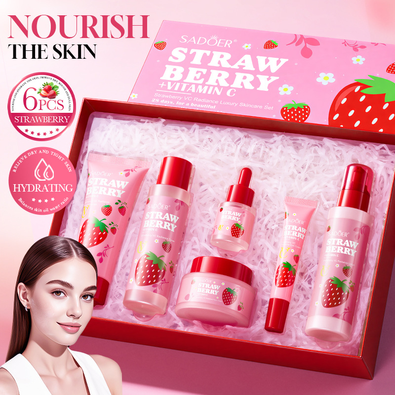 Luxury Skincare Set For Women - Strawberry VC Brightening Luxury Care Set