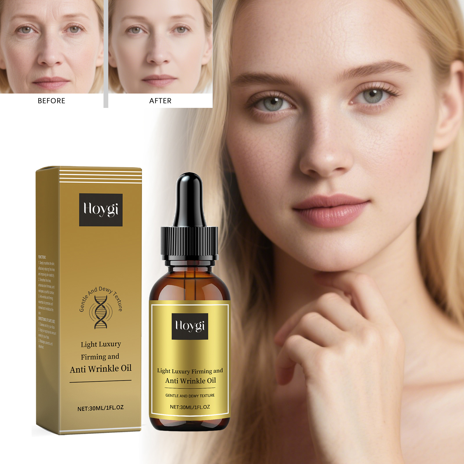 Luxury Skincare Women - Minyak Perawatan Wajah Pengencang, Anti Kerut,